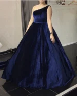 Ball-Gown-One-Shoulder-Velvet-Navy-Plus-Size-Prom-Dresses-with-Beaded-150x188
