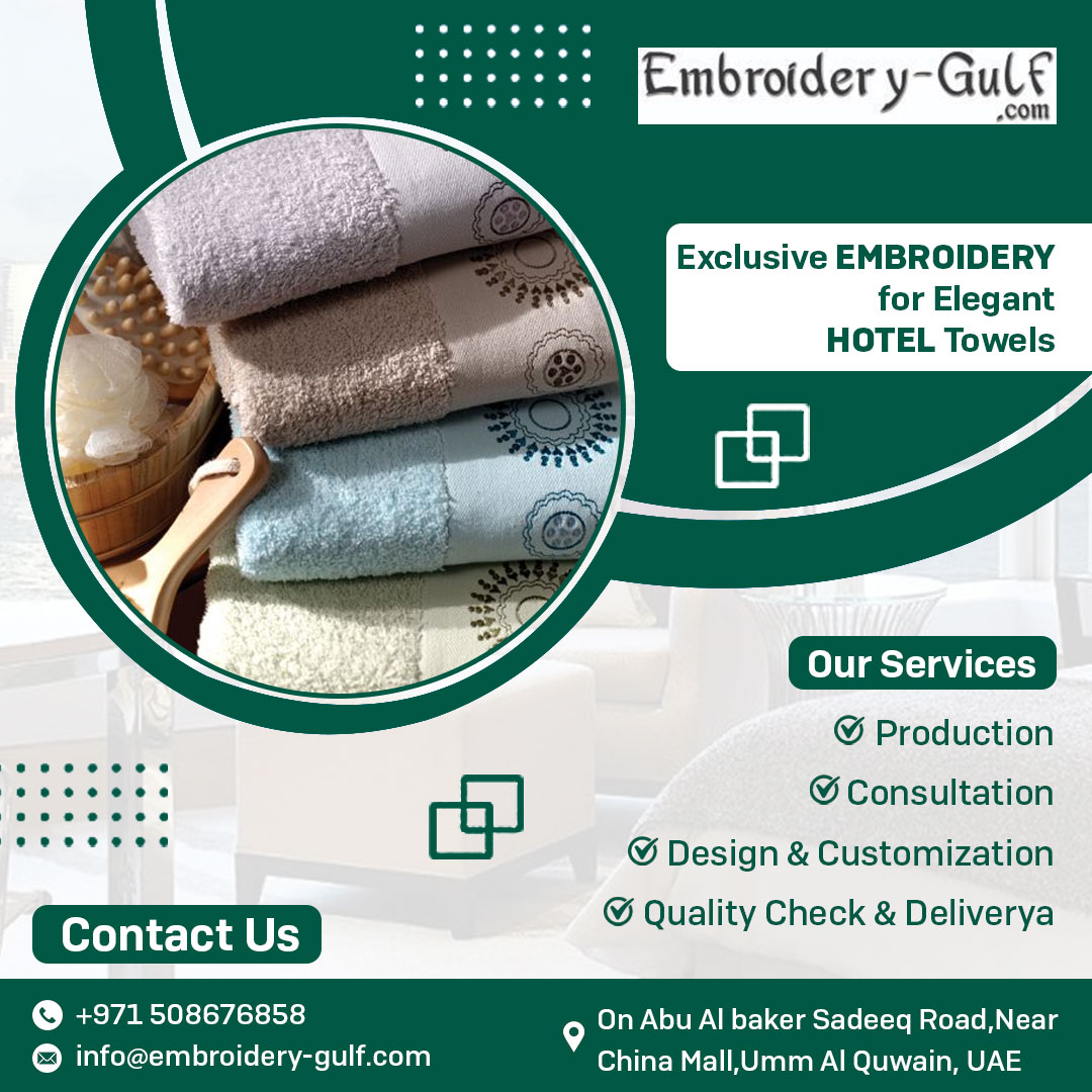 Logo towel embroidery for hotel
